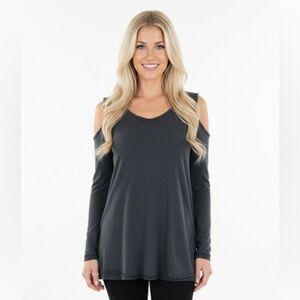 Loving People medium cold shoulder terry cloth top